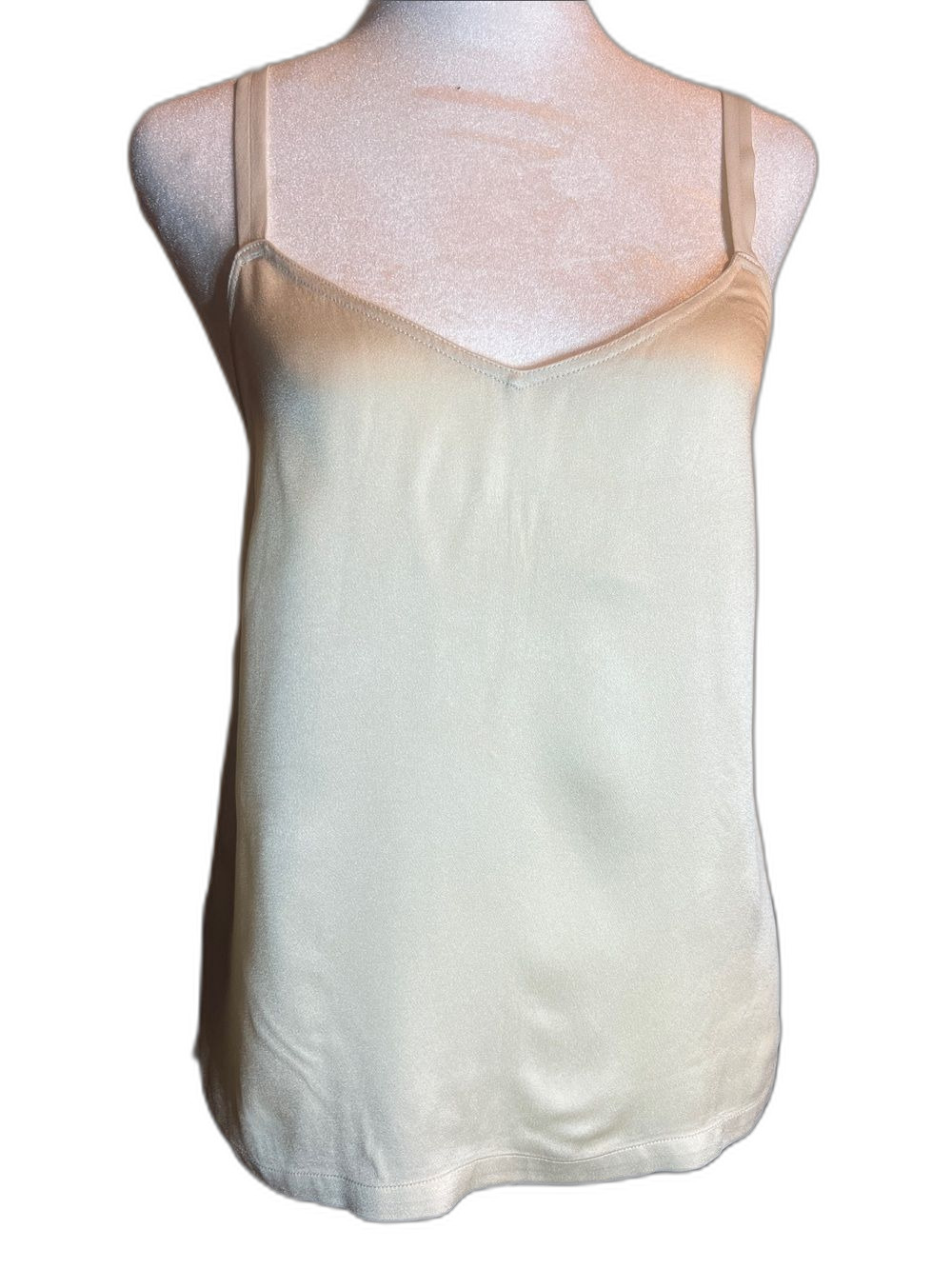 Vince Silk-Look Spaghetti Strap Cami - Pale Yellow Size XS